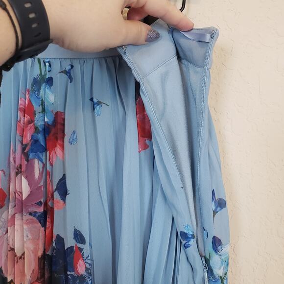 Ted Baker Harrpa Raspberry Ripple Print Pleated Skirt Ted 4 Womens 10 - Picture 4 of 11